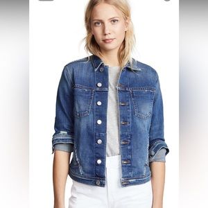 L'AGENCE Celine Slim Fit Distressed Jacket XS